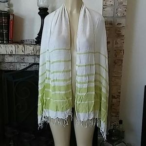 Green and white scarf